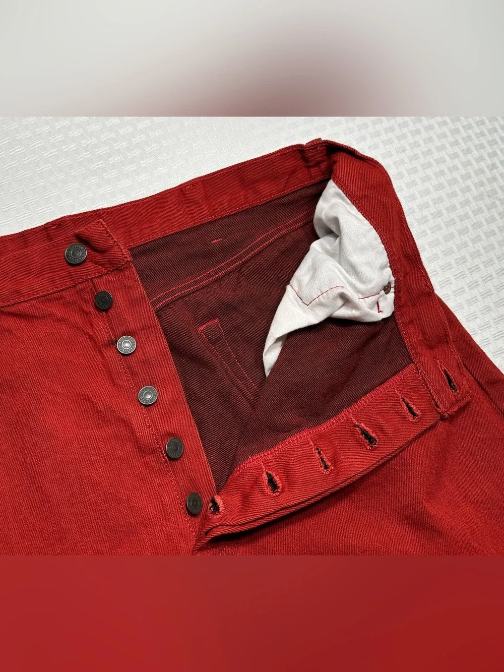 Vtg Levis 501XX Jeans Mens 38x32 (FITS 36x30) Red Denim Button Fly Mexico Y2K